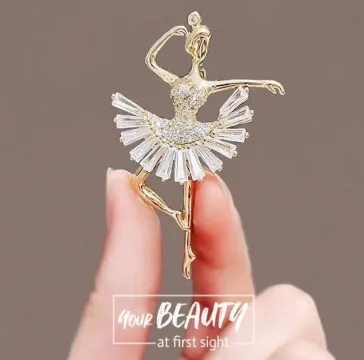 Rhinestone Ballet Dancer Hijab Pin / Brooch